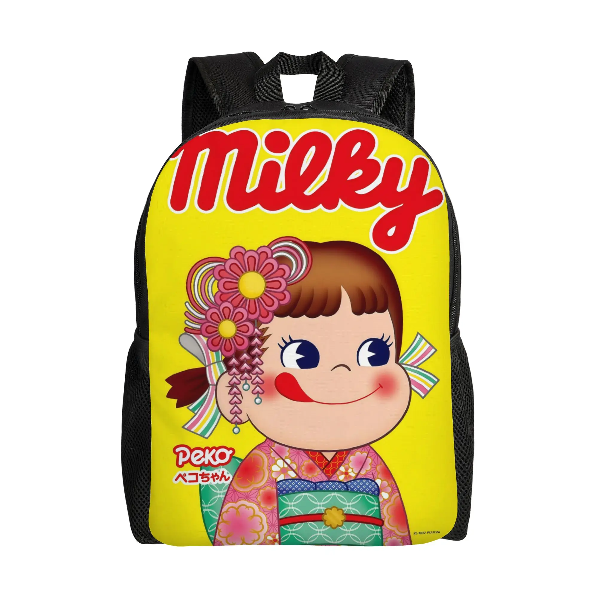 Fujiyaa Kimono Girl Cartoon Candy Backpack Students Sporty Daily mochila Large Capacity Laptop Bag Back To School Season