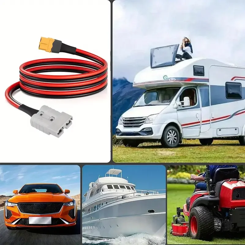 كابل محول XT60 ذكر إلى Anderson SB50 - 0.6 م/2 قدم 2 م/6.6 قدم، 36 فولت آمن، متين مقاوم للطقس لمقطورة التخييم RV #5