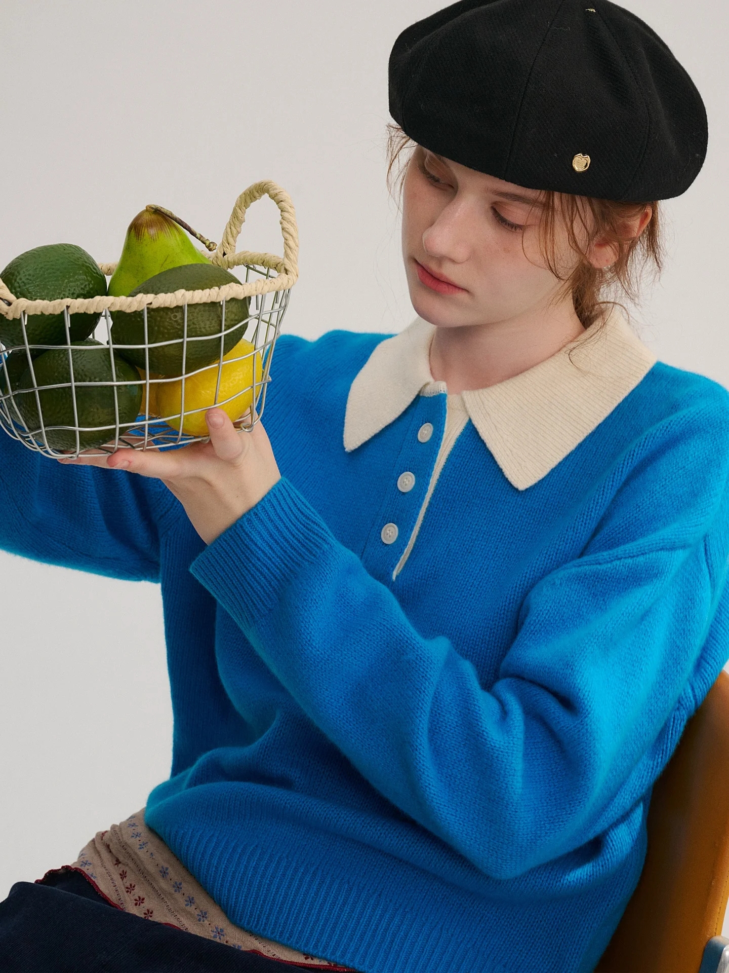 

Элегантный шерстяной вязаный свитер с воротником, приталенный, весенняя новинка, повседневный, роскошный, во французском стиле, женский