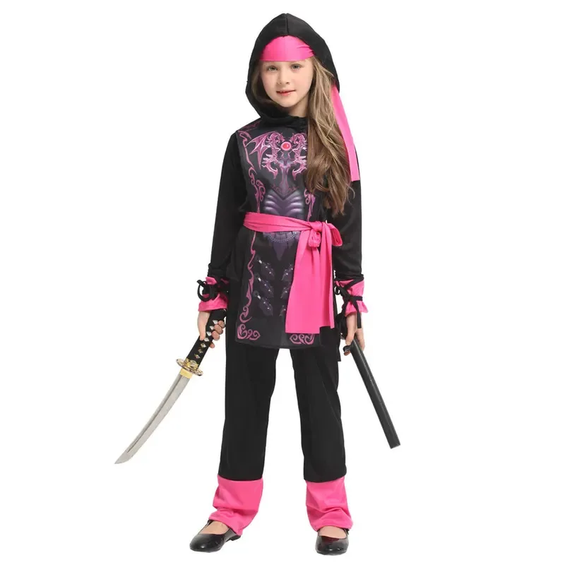 

Children Kids Pink Crystal Dragons Ninja Costume Girls Anime Cosplay Halloween Purim Carnival Party Masquerade Role Play Umorden