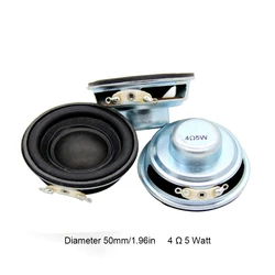 Mini haut-parleurs Audio portables de 50MM, 1 pièce, 4 Ohm 5W, gamme complète, côté en caoutchouc, haut-parleur magnétique NdFeB