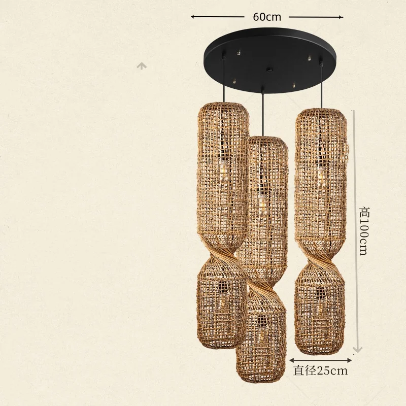 Japanse Wabi Sabi Retro Rotan Hanglamp Zen Tea Room Homestay Hotel Restaurant Bar Kroonluchter Home Decor Verlichting