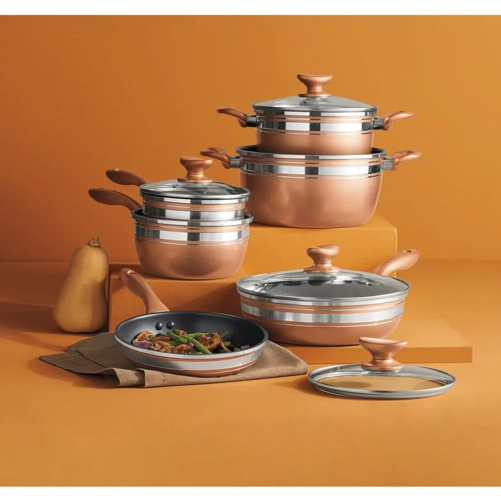 

10-Piece Che Tested Bd Cookware Set, Bronze