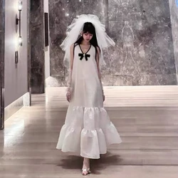 High Appearance Level  A White Dress with The Air of A French Socialite in The Upper Class Summer Exuding Goddess-like Elegance