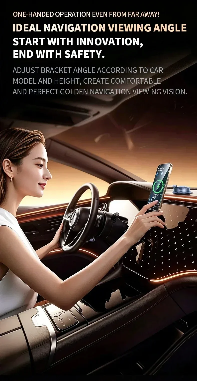 360 Rotate ICE Cooling Fan QI2 25W Magnetic Car Wireless Charger Mount Vacuum Suction Cup Phone Holder for iPhone 17 16 Pro Max