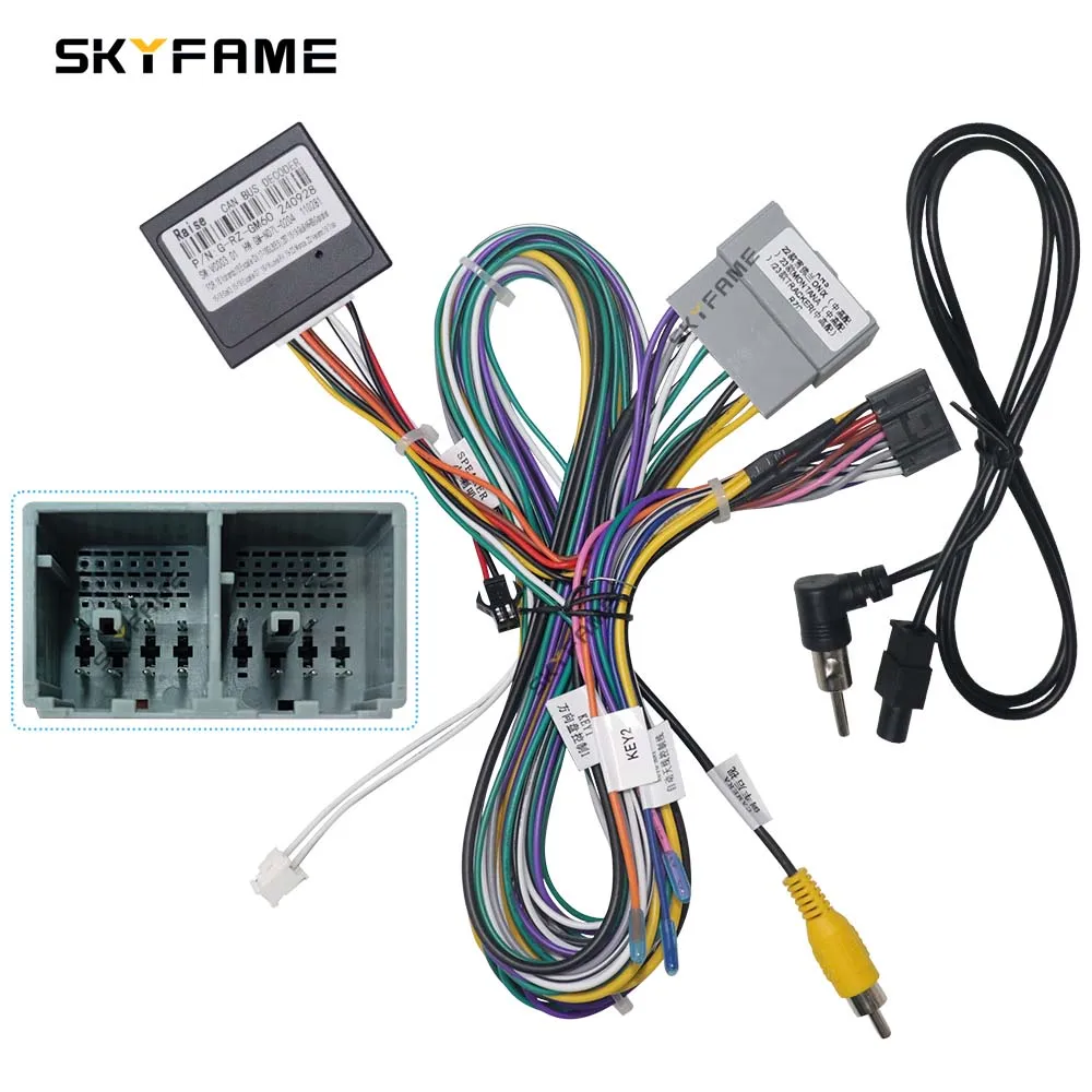 

SKYFAME автомобильный 16-контактный жгут проводов адаптер Canbus Box декодер Android радио кабель питания для Chevrolet Onix Montana трекер