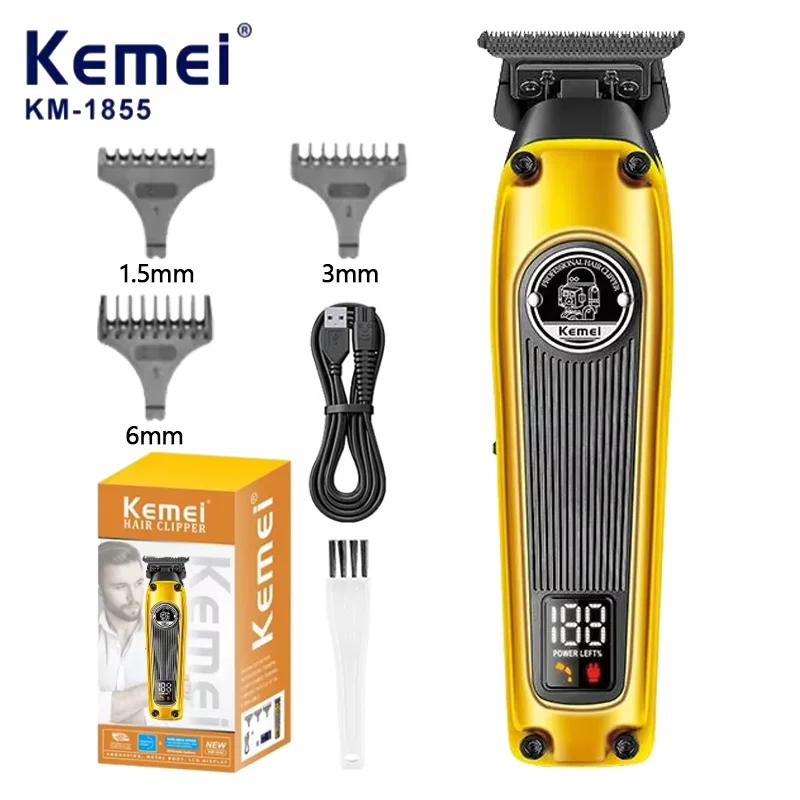 Kemei Multi-Purpose Haircut LCD Display Hair Cut Machine KM-1855 Hair Trimmer Hair Clippers for Men image 3