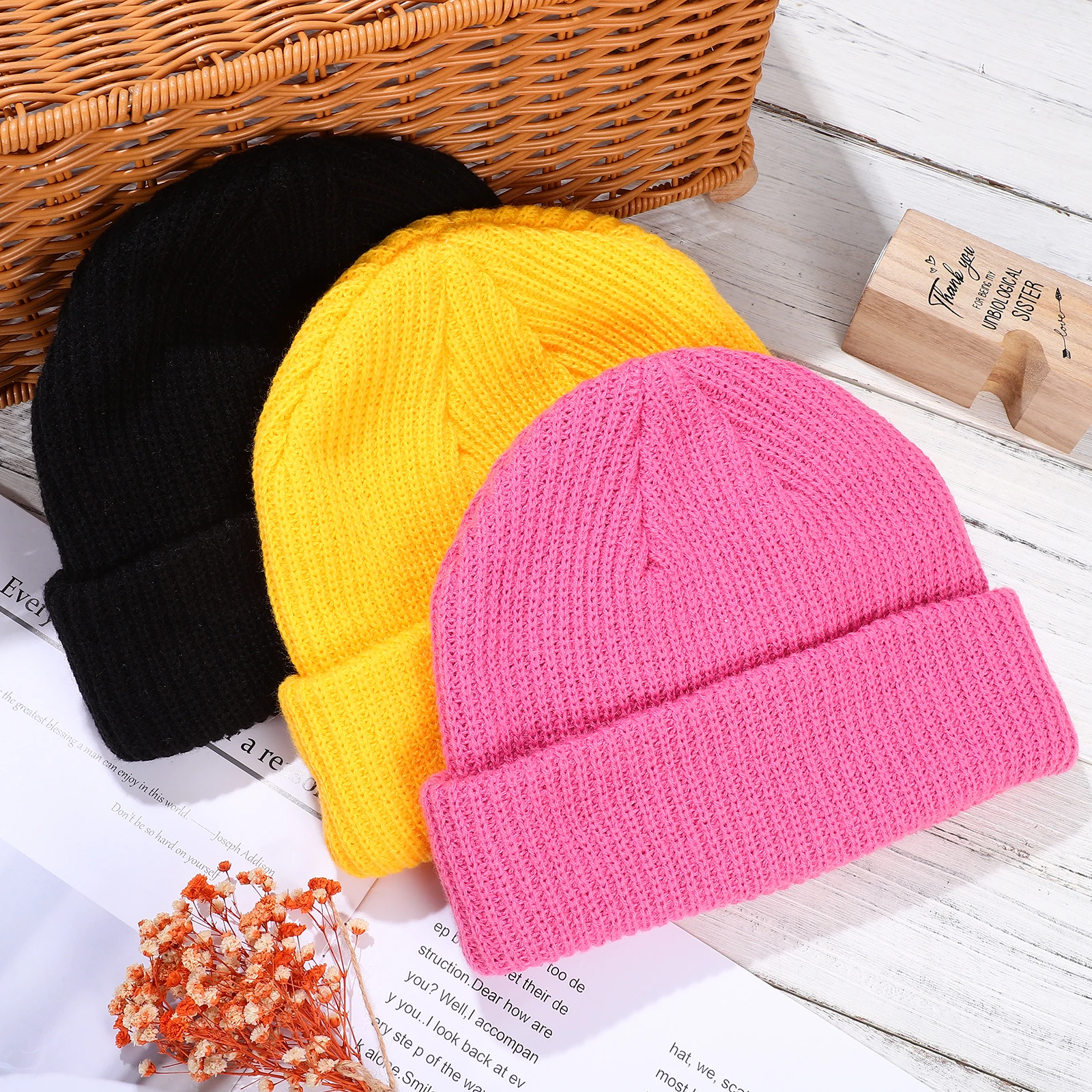 

3 Pcs Beanie Hats Women Beanie Knitted Winter Hats Lightweight Comfortable Cold proof Unisex Outdoor Cycling Fall