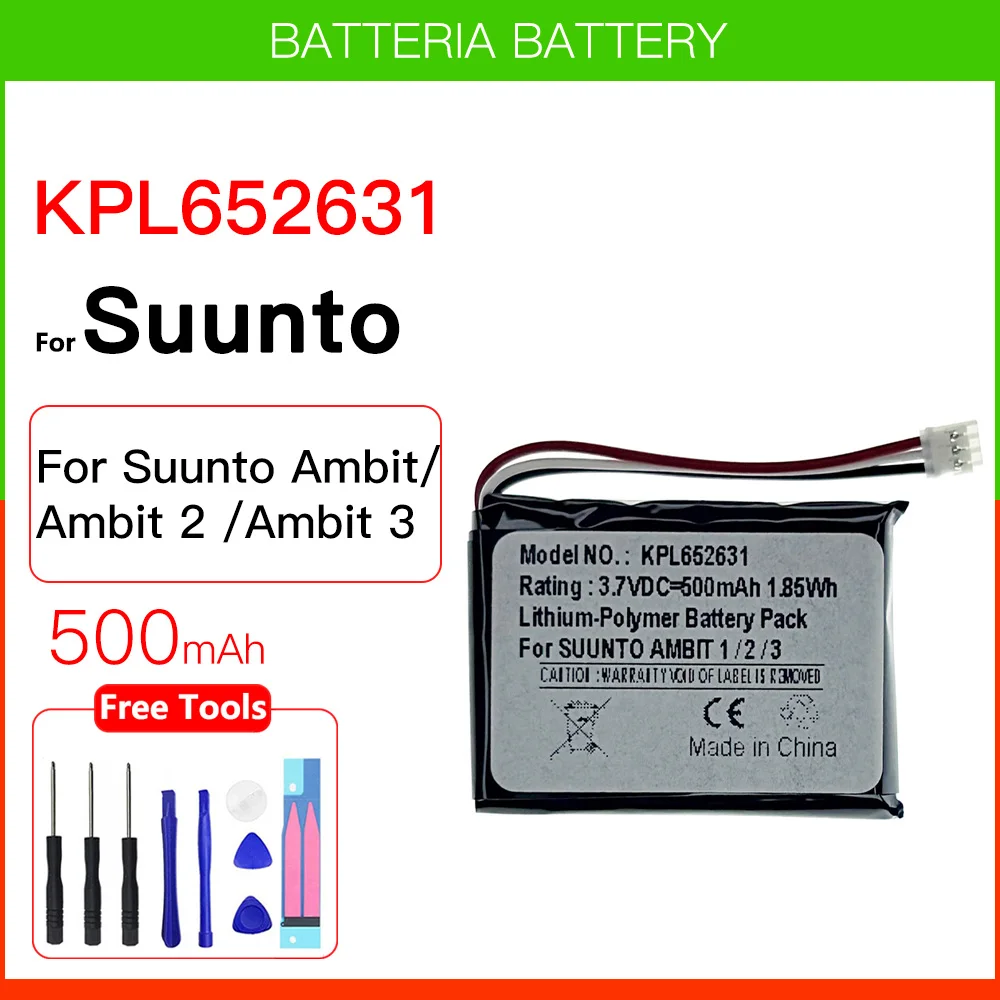 

Genuine Rechargeable Battery KPL652631 For Suunto smart Watch GPS Ambit Ambit 2 Ambit 3 Peak replacement batteries + tools