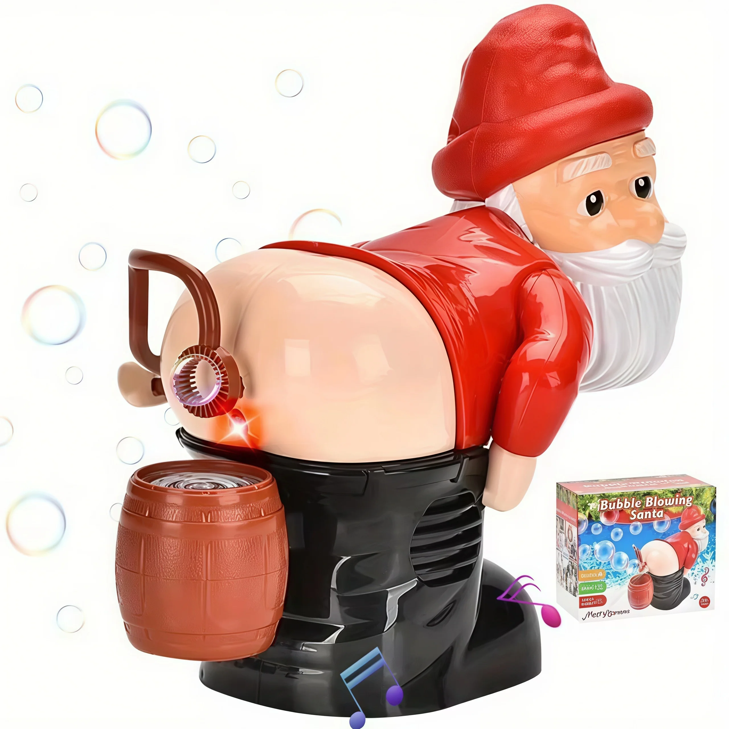 Funny Santa Butt Bubble Machine Automatic Fart Bubble Blower Novelty Prank Toy for Kids Christmas Party Birthday Gift