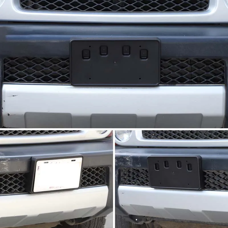 

Набор из АБС-пластика черного цвета для Toyota FJ Cruiser 2007-2021, передний бампер автомобиля, номерной знак, стент, аксессуары для модификации внешней части автомобиля