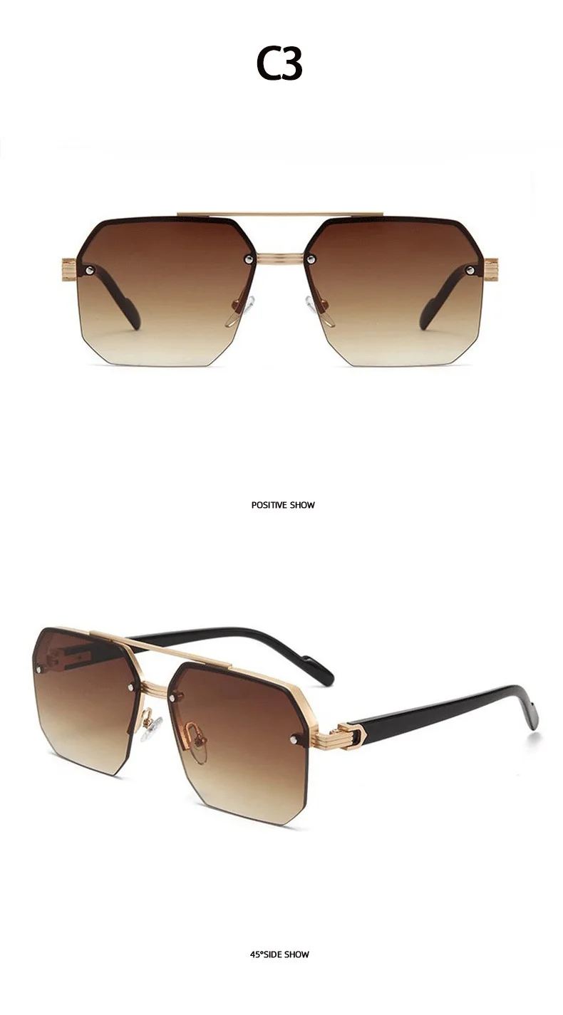 2026 Neue Sonnenbrille für Damen und Herren, Modische Vielseitige UV400-Sonnenbrille, Hochwertige Halbrahmen-Sonnenbrille, Unisex mit Doppelbalken-Design – Detail 9