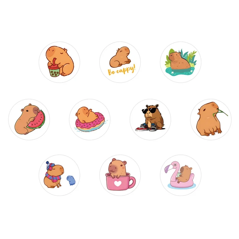 500PCS Kawaii Capybara Papier Aufkleber DIY Farbige Dekoration Telefon Laptop Gepäck Skateboard Graffiti Aufkleber