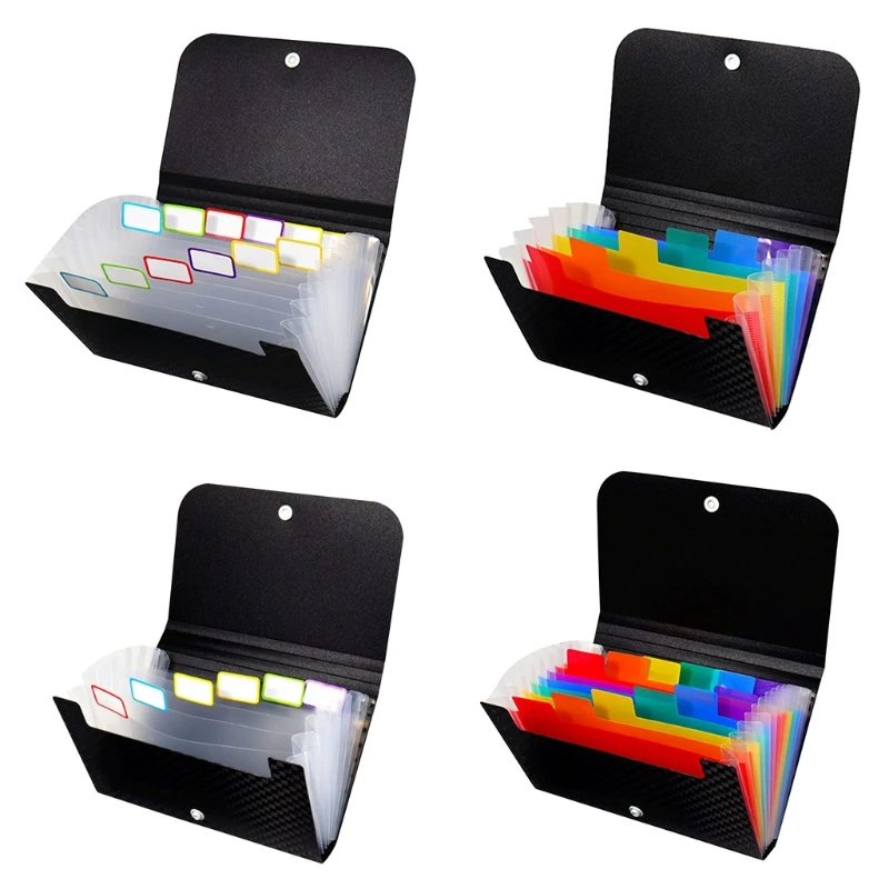 A6 Accordion Folder Multi-layer File for CASE Button Closure with Index Tab Stic