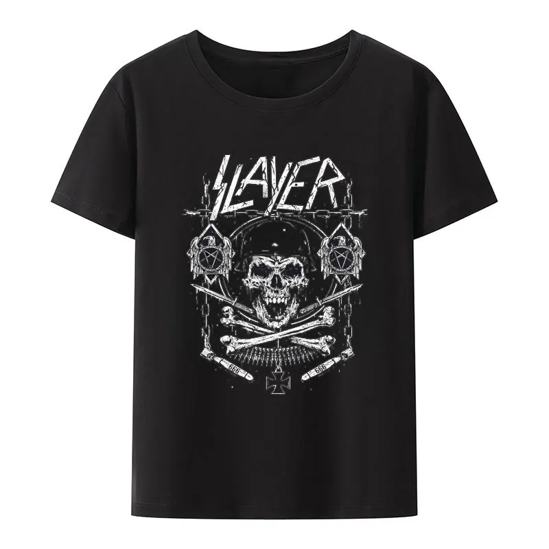 Punk Rock T-shirts ModaL Y2k Tops Metal Band Women\'s -shir T Shirt for Men Cool Slayer Summer 2023 New Slayer Men\'s Clothing