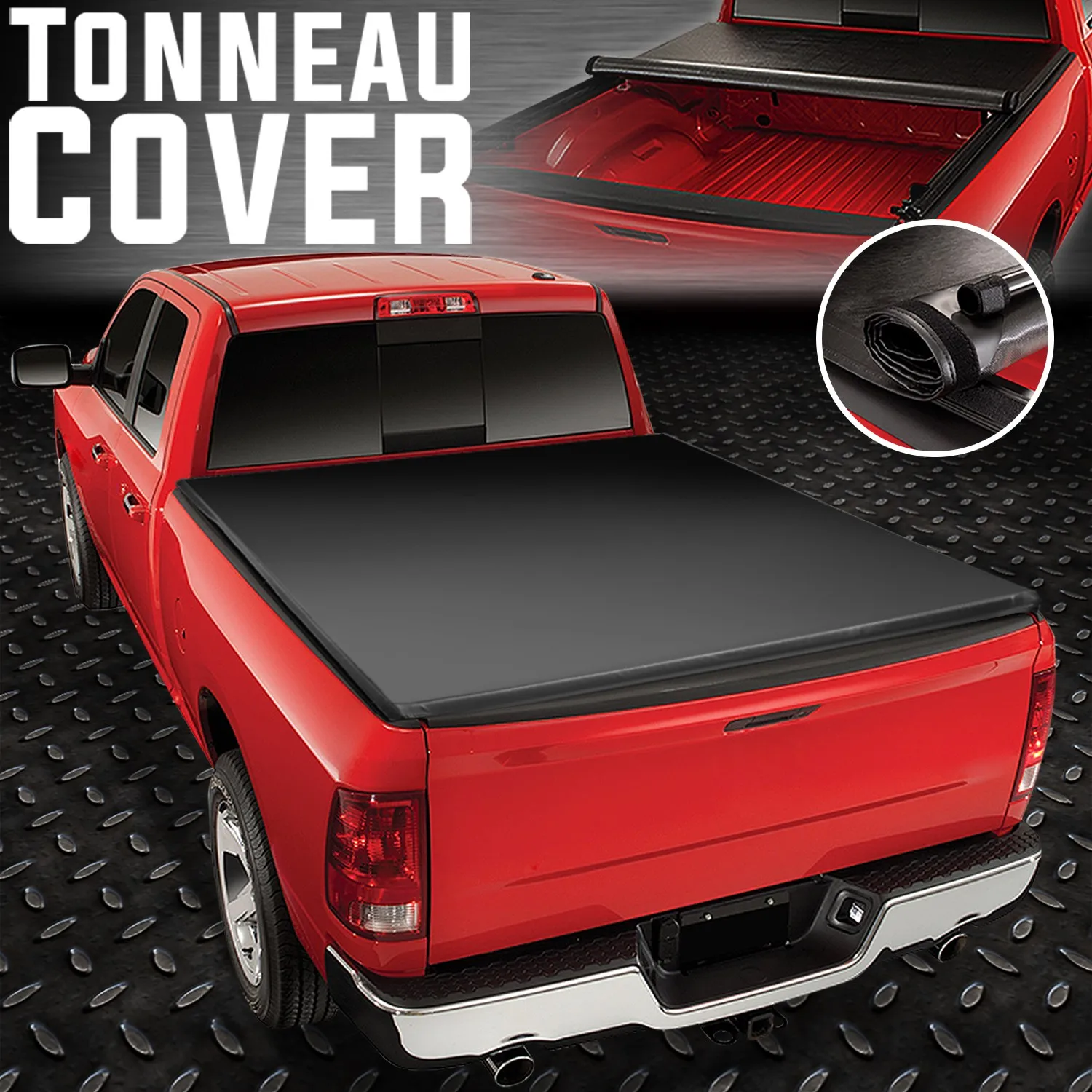 For 09-22 Dodge Ram 1500 5.7' Fleetside Truck Bed Soft Top Roll-Up Tonneau Cover