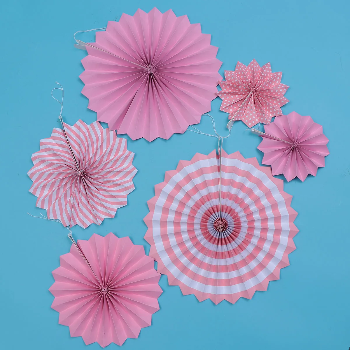 

12 PCS Paper Flower Fan Ball Round Fans Fashion Garlands Festival Decorations Birthday Party