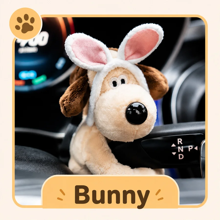 Schattige pluche puppydecoratie, auto-ornament voor ruitenwisserstang, richtingaanwijzer, deurgreep en hangdecoratie voor binnen.
