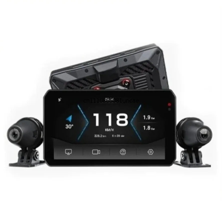 Smart Motorcycle Touch Screen GPS Navigation DVR Riding Control Display Dual Lens Dash Cam Accessory