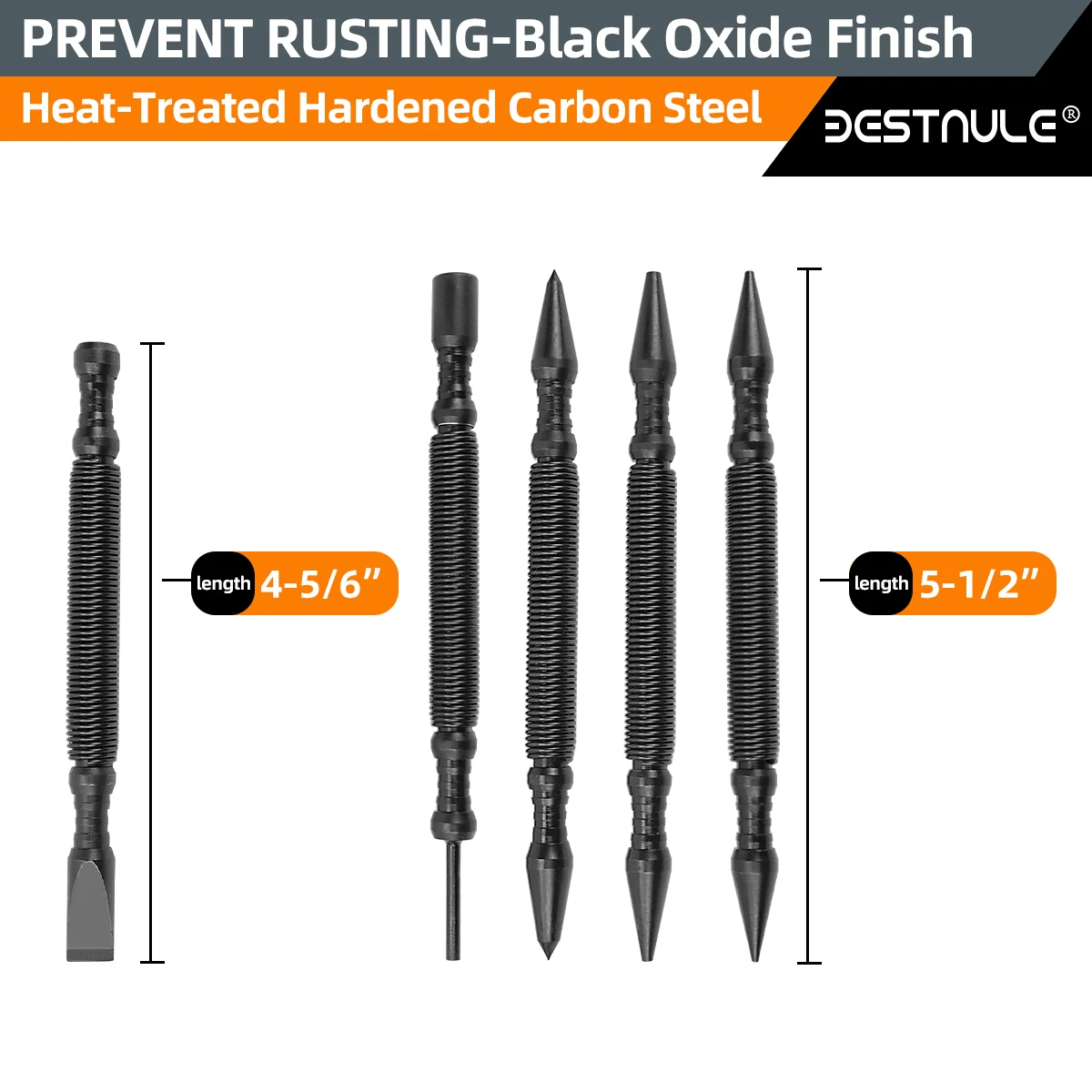 BESTNULE 5 قطع مسمار اضع مزدوج رئيس مسمار مجموعة و المزدوج رئيس مركز لكمة و Hammerless الباردة إزميل و المفصلي دبوس مزيل لكمة مجموعة