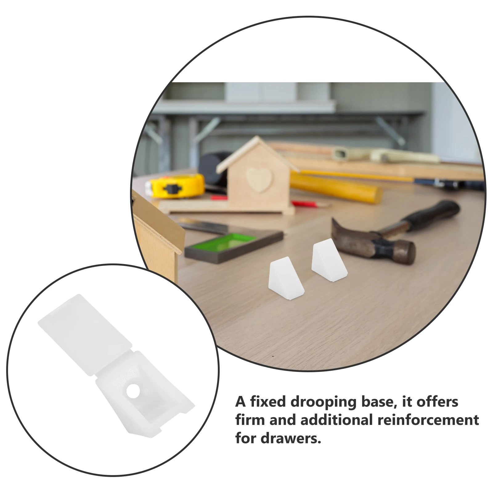 

100pcs Plastic Corner Brace Drawer Bottom Wedge Support For Cabinet Wardrobe Bookcase Reinforcement Furniture Wedges Hardware