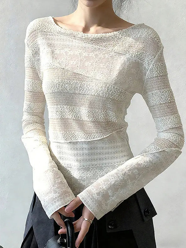 

Женская летняя футболка с кружевными вырезами, без рукавов, сетчатая, для кондиционированных помещений, с асимметричным дизайном, в корейском стиле