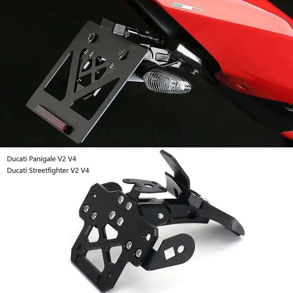 Aluminum Mount Bracket Registration Number Plate Motorcycle License Plate Holder For Ducati Panigale V2 V4 Streetfighter V2 V4