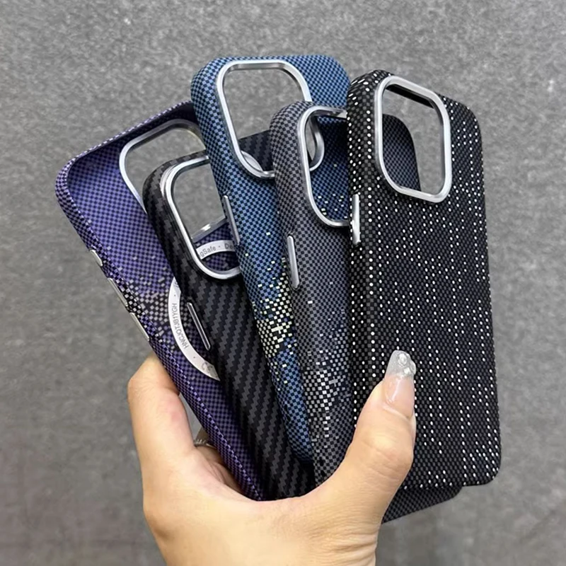 Star River pattern carbon fibre magsafe charging phone case for iPhone 15 14 13 12 Pro Max ultra-thin magnetic anti fall pc case