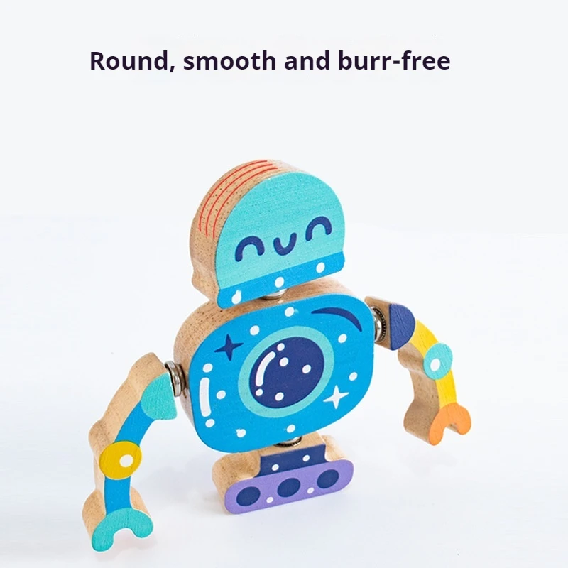 Robot de construction magnétique en bois pour enfants, ensemble de nuits, jouet empilable, jouet créatif, éducation à l'explosion, nouveauté