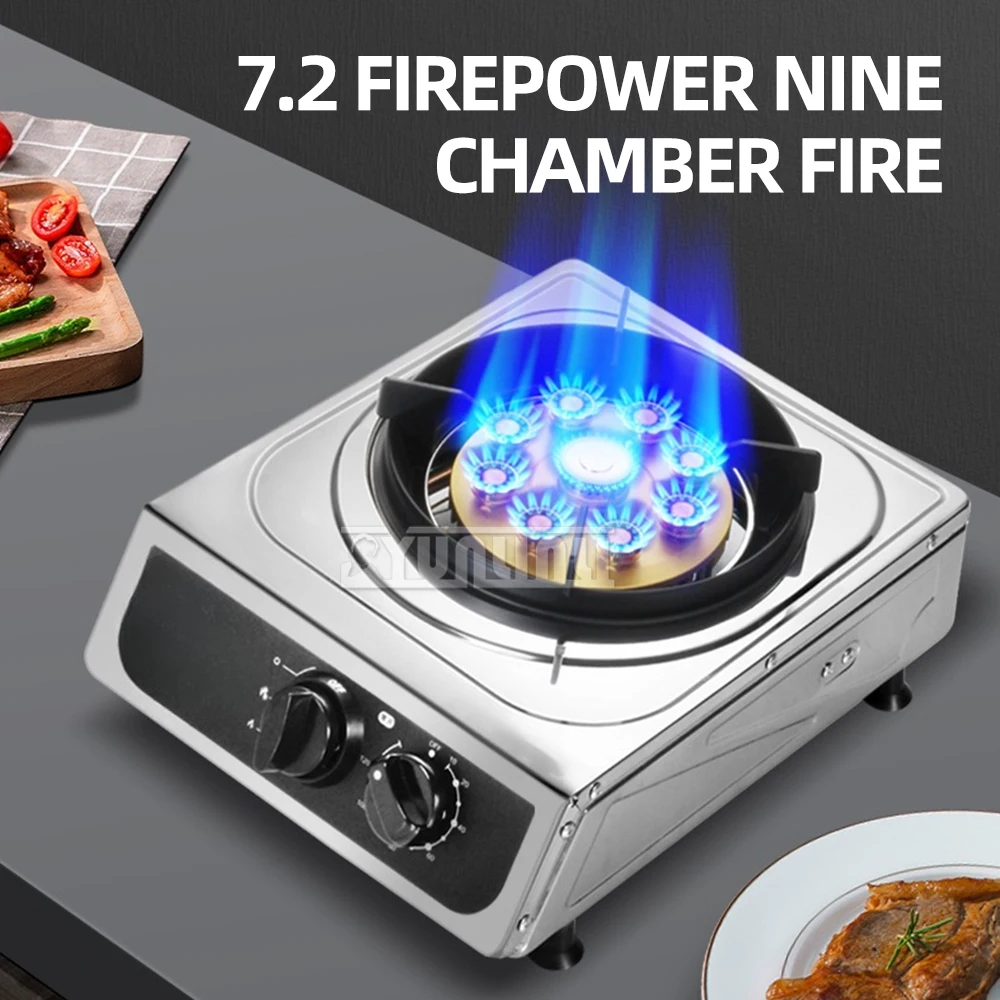 Household Gas Hob Desktop Single Stove Energy Saving Multifunctional Gas Cooking Cooktop Flameout Protection