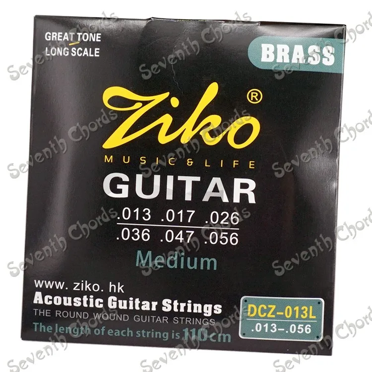 A Set 013 style ZIKO Acoustic Guitar Strings Set With Brass Wound  (1st-6th 013-056)