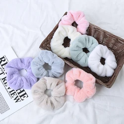 Winter Warm Soft Hair Scrunchies for Women Girls Cute Plush Elastic Hair Band Sweet Fur Rubber Band Hair Loop Hair Accessories