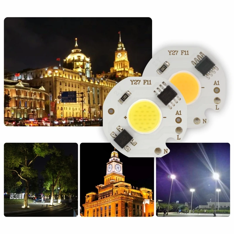 LED 3W 5W 7W 9W COB Chip Lamp 220V Smart IC No Need Driver LED Bulb for Flood Light Spotlight Diy Lighting Cold white Warm white