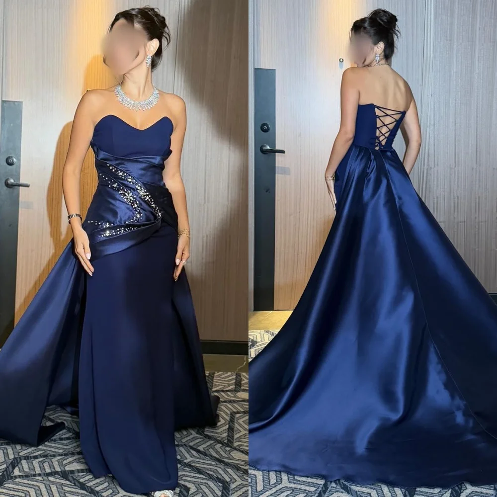 

Customized Matching Exquisite Charmeuse Rhinestone Pleat A-line Sweetheart Long Dresses Bespoke Occasion Dresses Elegant Classic