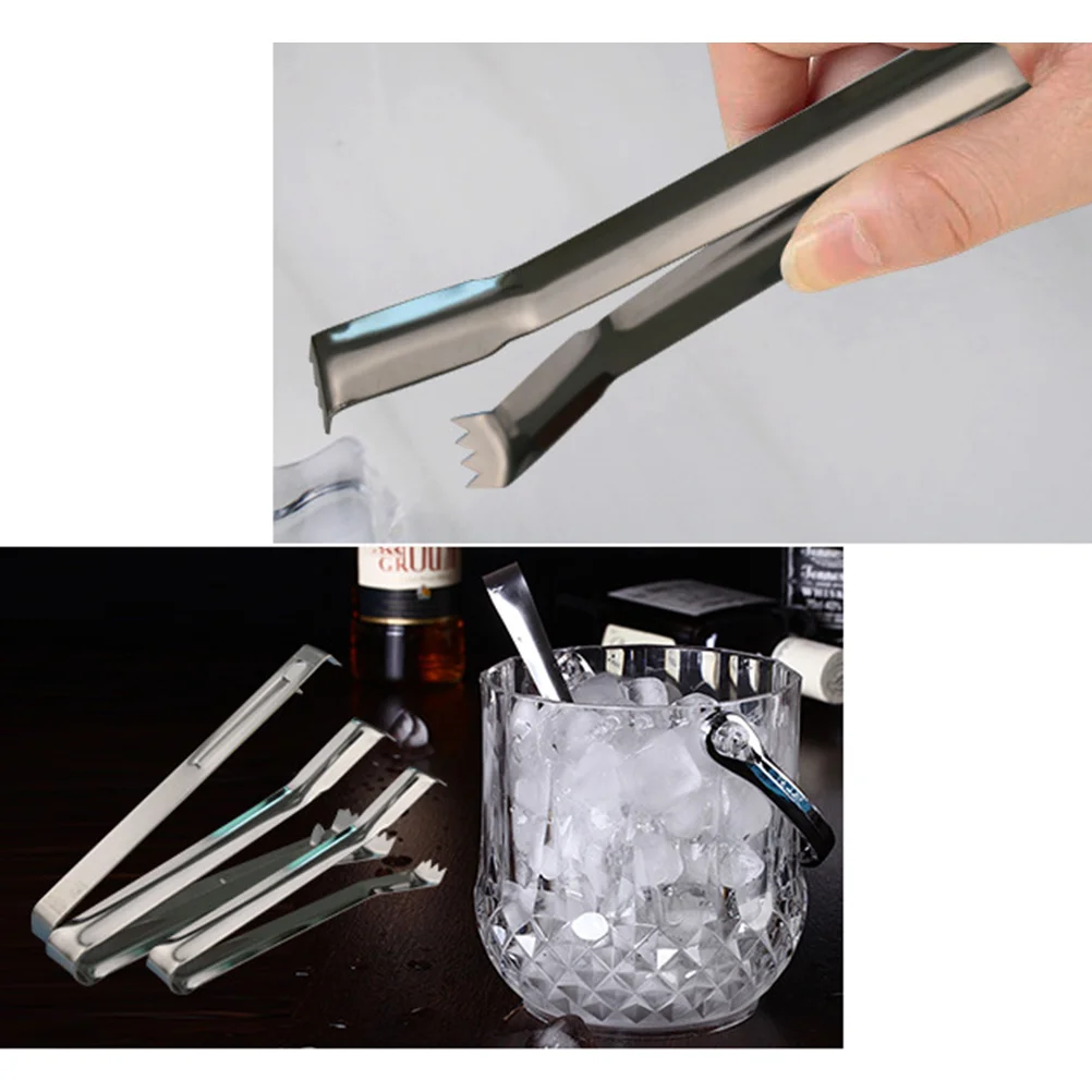

5pcs Stainless Steel Ice Clips Sugar Tongs For Cube Slice Jelly Snacks Serving Tools Kitchen Gadgets Party Buffet