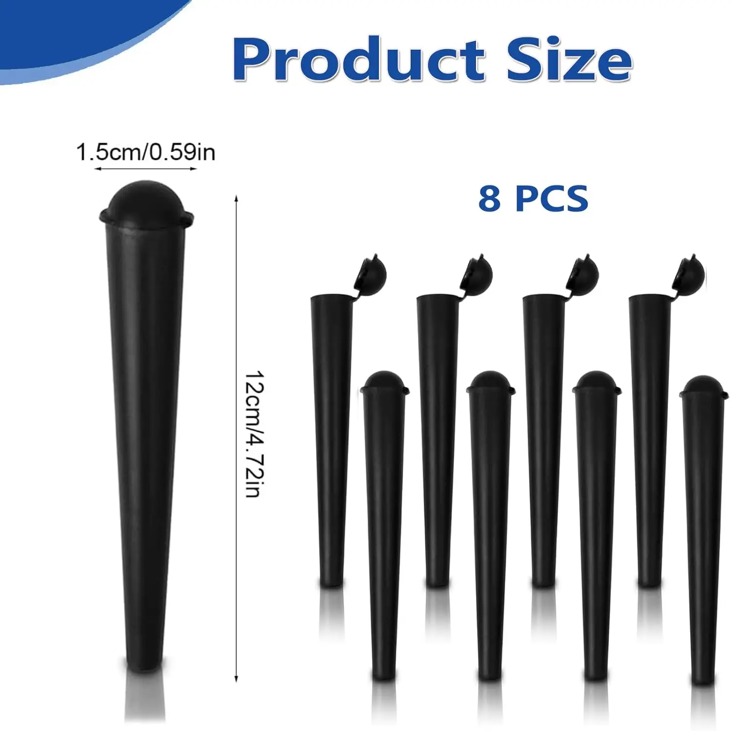 8 Pieces King Size 120mm Storage Tube with Flip Cap for Cigarette