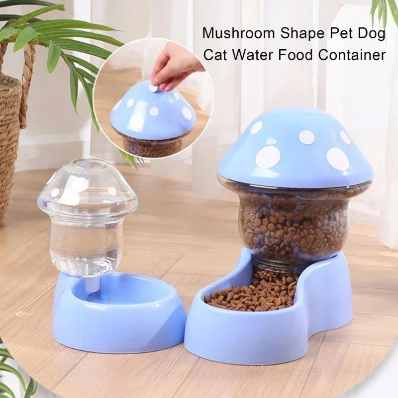 Cat Automatic Feeder Water Dispenser 350ml/1.8kg Large Capacity Food Container Small Dog Cat Feeding Drinking Bowl Anti Slip