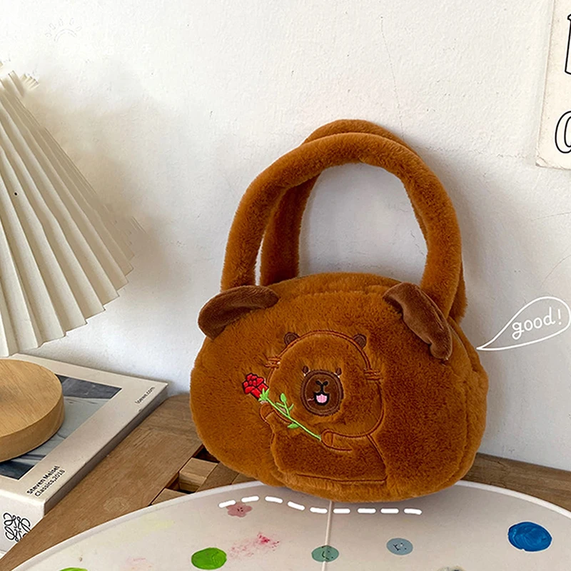 Cartoon Kapibala, Capybara-kun, Plush Bag, Cute Doll, Coin Purse, One-shoulder, Cross-body Handbag