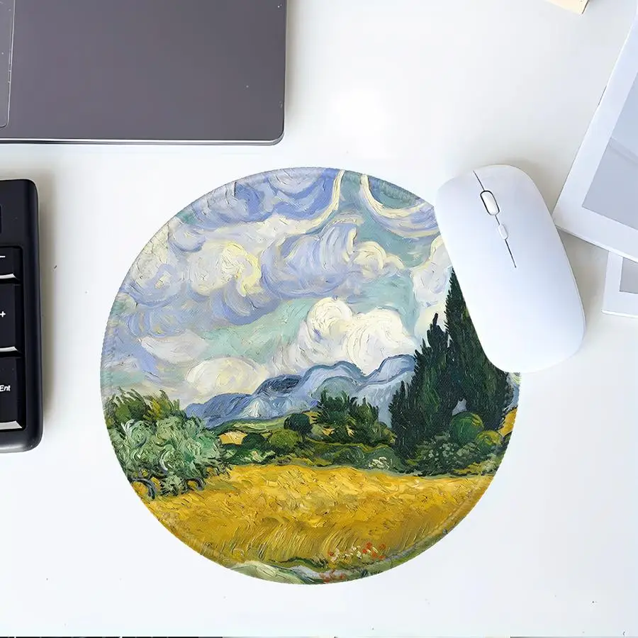 

1pc Mouse Pad Computer Laptop Pad office Pad Desk accessories Game Console Pad Keyboard Mouse Pad Anti slip Van Gogh's Starry