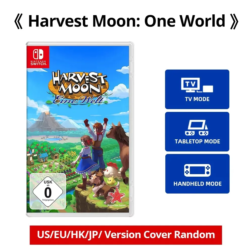 نينتندو سويتش - هارفست مون ون وورلد - عروض الألعاب 100% بطاقة الألعاب المادية الأصلية RPG Genre للتبديل OLED