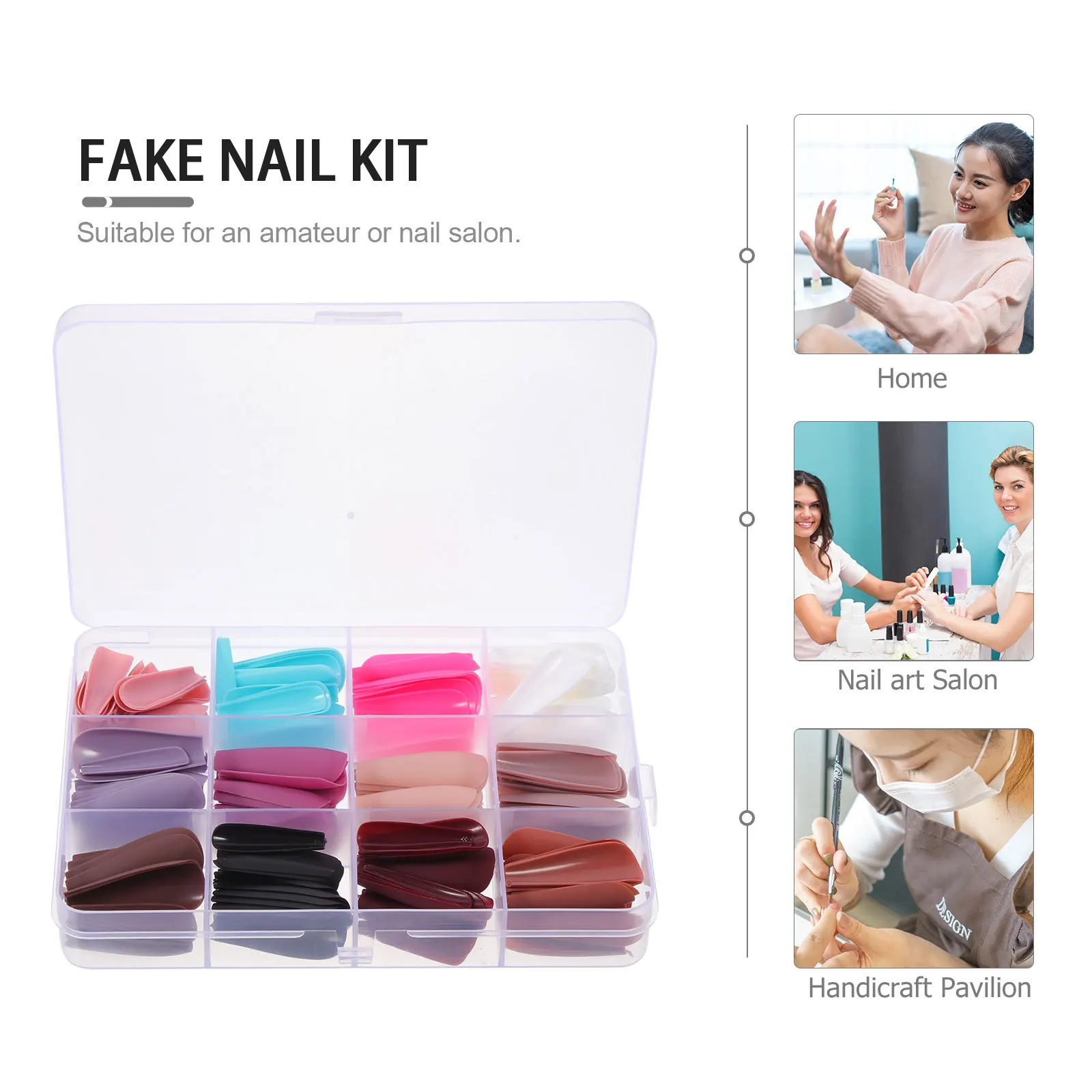 1 doos matte ballet nepnagels Mooi ontwerp Draagbare valse nagelkit voor chique manicure Nail Art-decoratieset