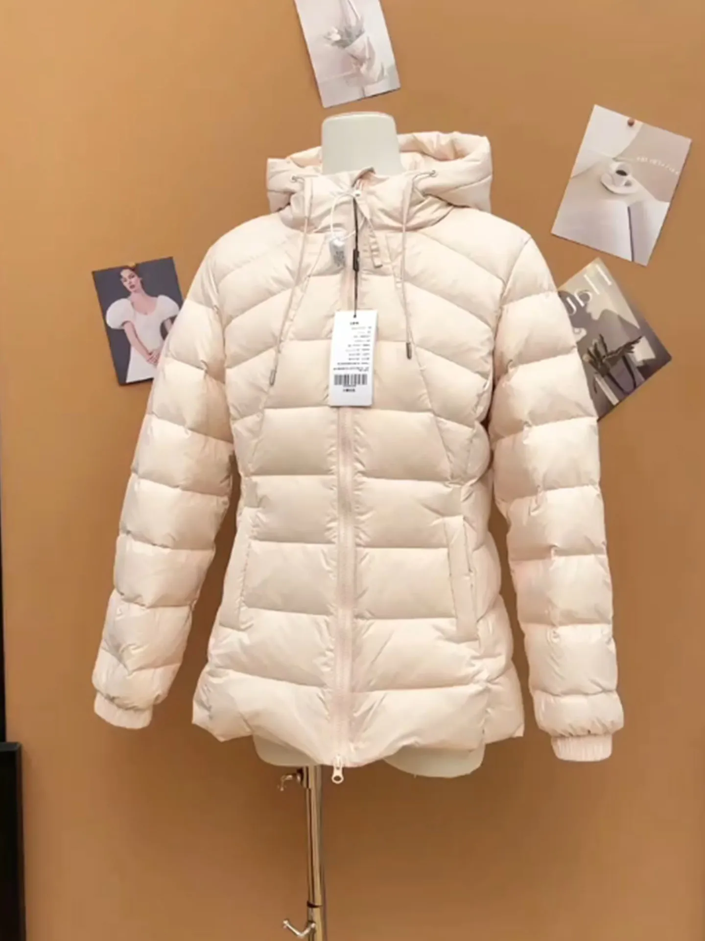 

Ele Du White down Jaet Women's Winter Skiing Coat Slim Fit Korean Sle Long Sve Polyester Fiber Warmth Outerwear