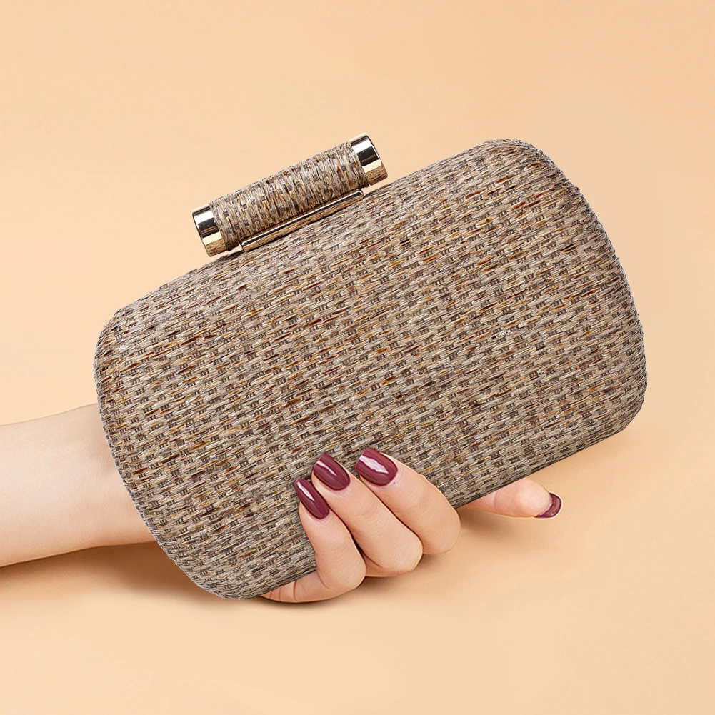 Summer Crochet Vintage Dinner Bag Ladies Hand-Woved Evening Bag Trend Straw Weaving Clutch Bag Women Fashion Chian Crossbody Bag