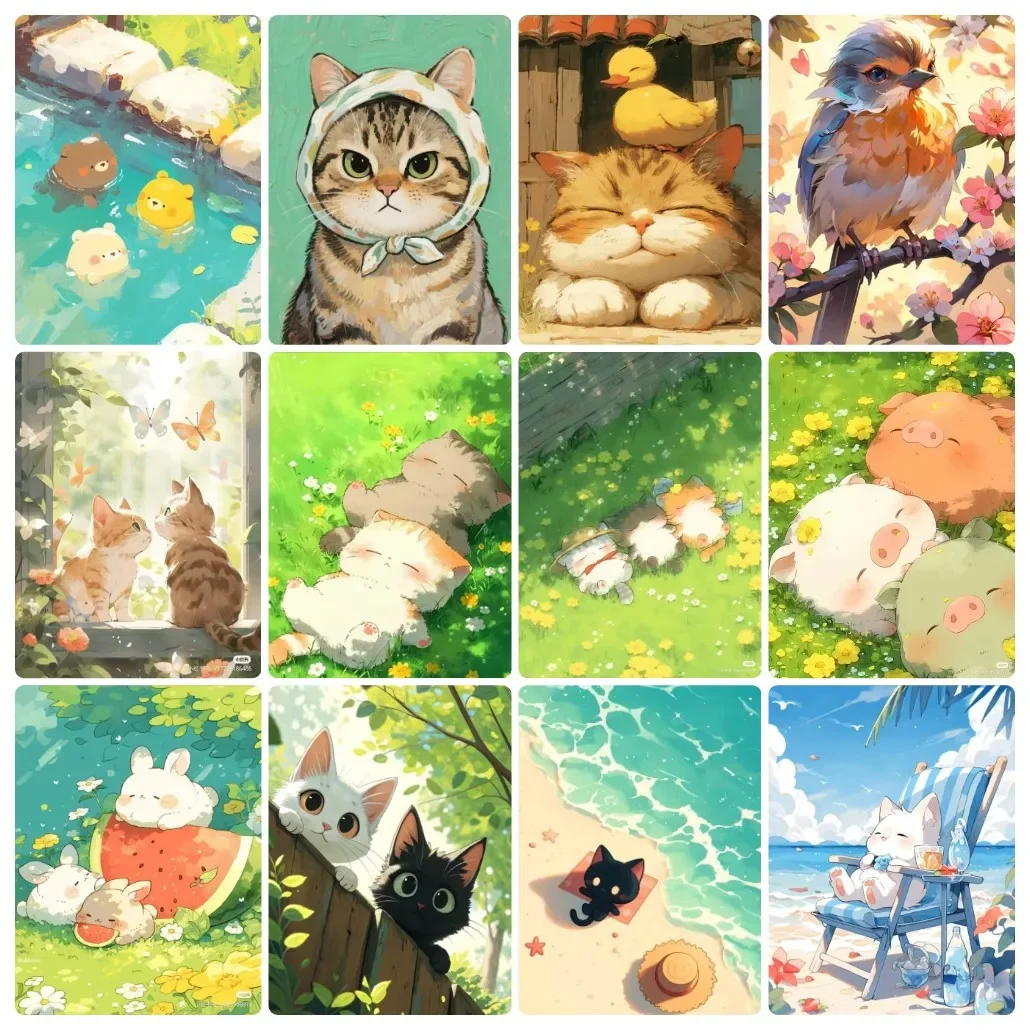 Diamantmalerei, niedliches Tier, Katze, Cartoon-Schwein, Mosaik, handgefertigtes Kunstwerk, vollständige Rund-/Quadrat-Diamanten, exquisites Geschenk, Heimdekoration