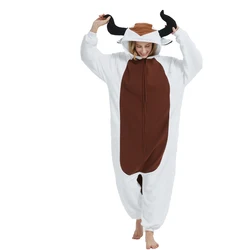 Adult Animal Kigurumi Holy cow Wool One Piece Pajamas Makeup Party Cartoon Costume Halloween Party Cosplay One Piece Pajama