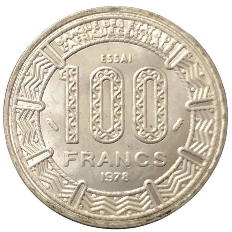 1978 Central African Republic 100 Francs Nickel Copy  Coin