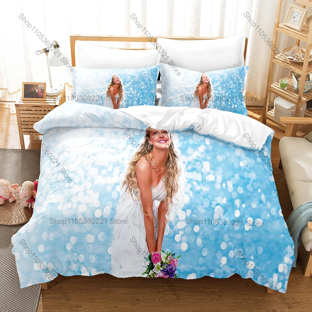 Mamma Mia 3Pcs Bedding Set Duvet Cover 2 Pillowcases Greece Beach Disco Song Graphic Dorm Bed Linen For Musical Collectors