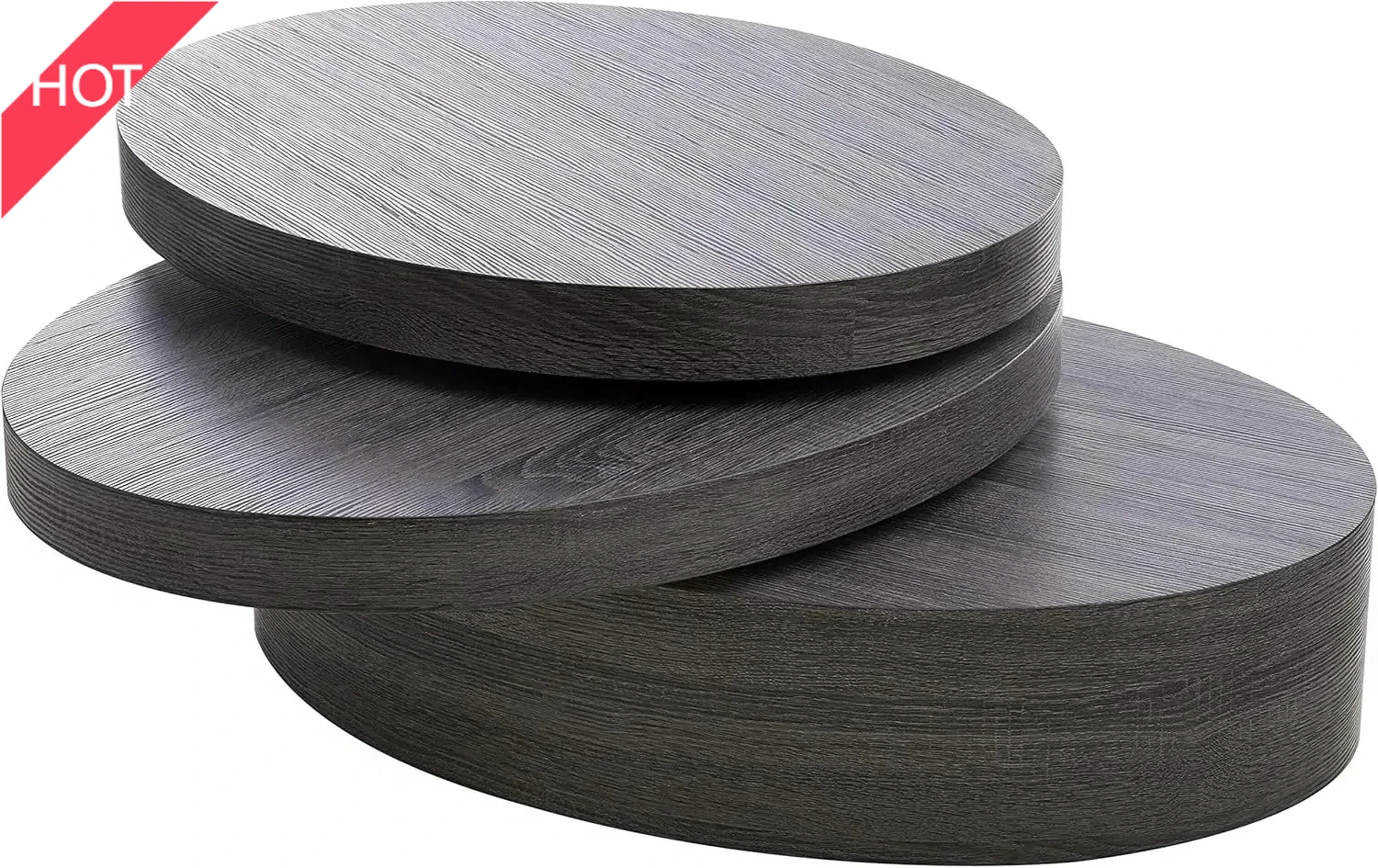 

TTF CKH Маленький овальный модный вращающийся журнальный столик, черный FT