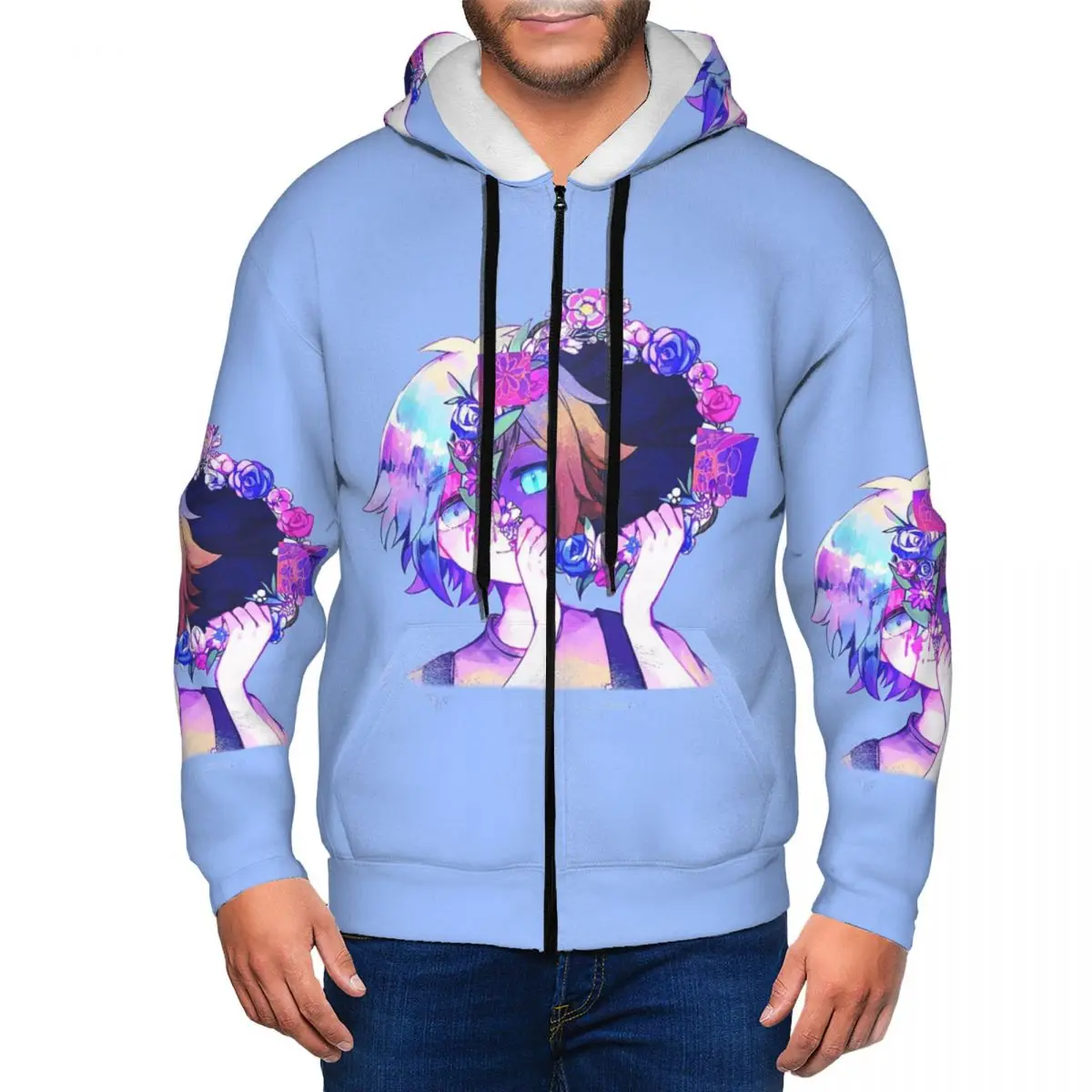 Omori Game Tshirt - Omori Aubrey Sticker Zipper Hoodies Hip Hop Pullover Autumn Winter Men's Women's Sweatshirts Long Sleeve Top