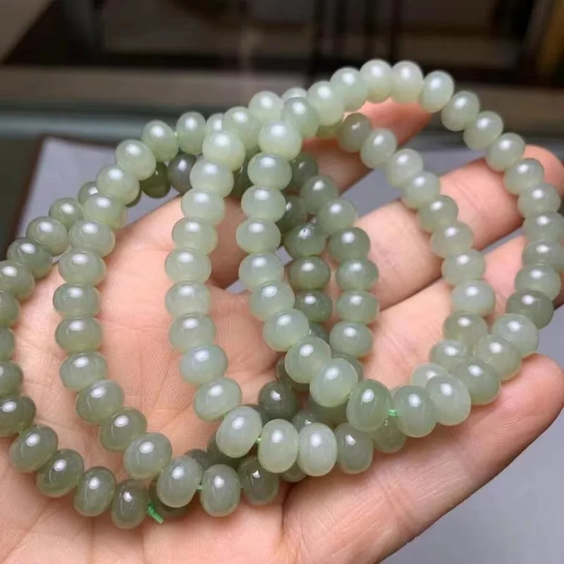 Hetian Jade Qinghai Material 6X8 Abacus Bead Single Strand Bracelet Fashionable And Versatile